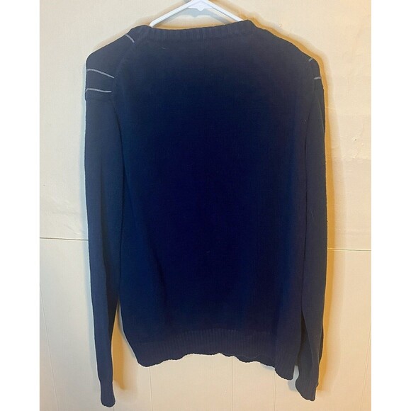 Croft & Barrow sweater Men’s Medium Navy Blue Stripes Crewneck Cotton Comfort - Picture 6 of 6